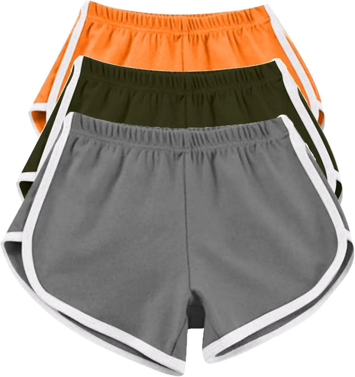 3 Pack Women's Dolphin Running Workout Shorts, Fashion Summer Lounge Short Pants Elastic Waist Athletic Yoga Shorts