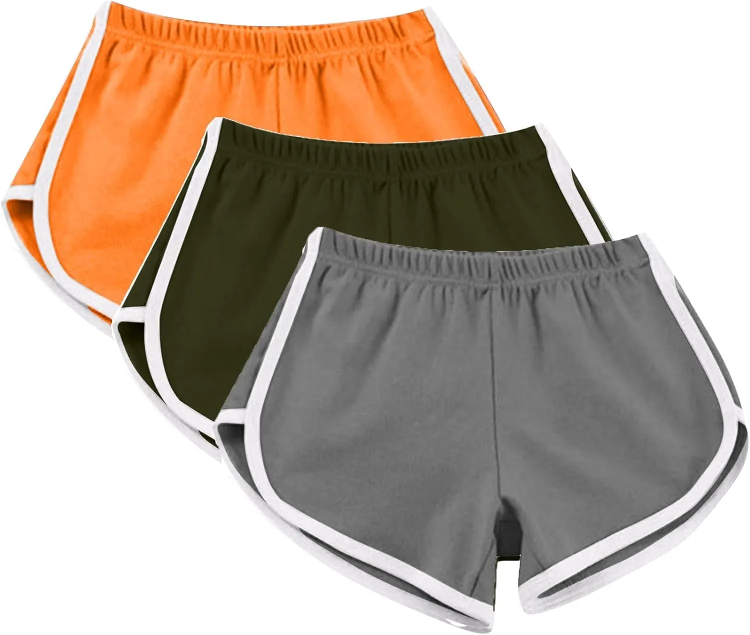 3 Pack Women's Dolphin Running Workout Shorts, Fashion Summer Lounge Short Pants Elastic Waist Athletic Yoga Shorts