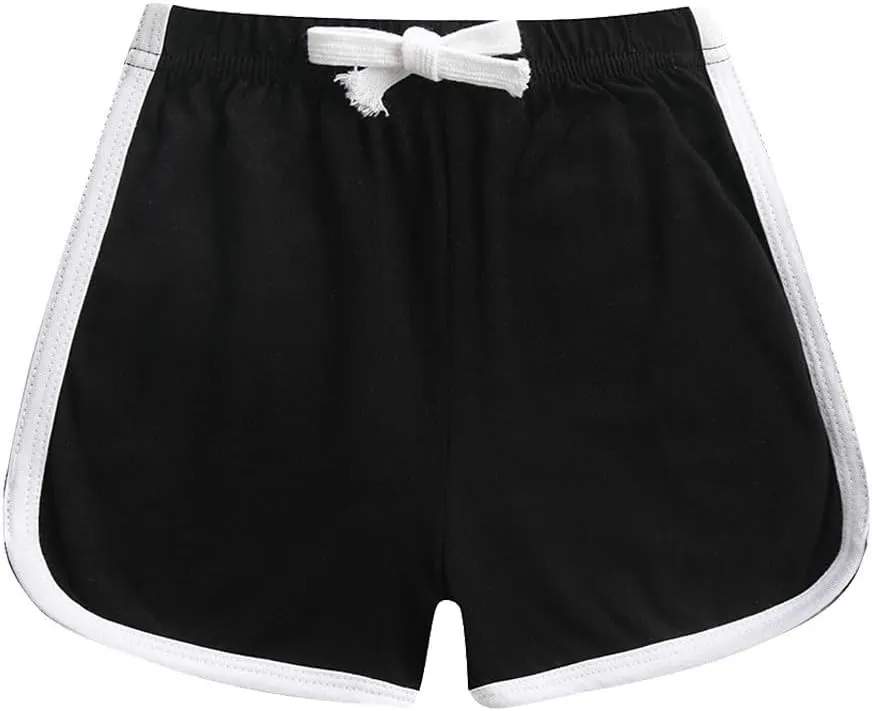 Athletic Shorts for Girls Adjustable Drawstring Lightweight Breathable Running Shorts Summer Youth Cycling Pants