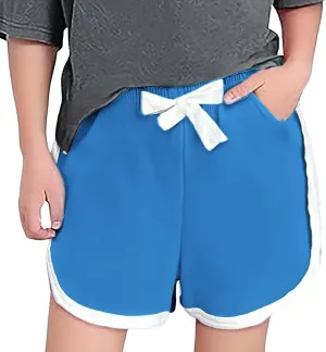 Athletic Shorts for Girls Adjustable Drawstring Lightweight Breathable Running Shorts Summer Youth Cycling Pants