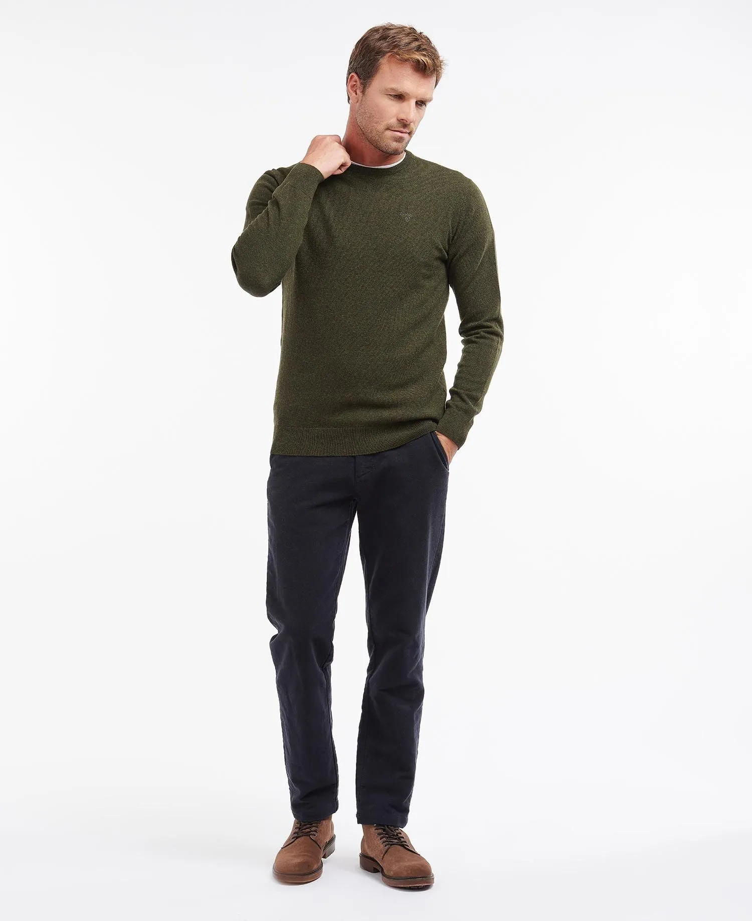 BARBOUR - MAGLIONE ESSENTIAL LAMBSWOOL CREW NECK SWEATER