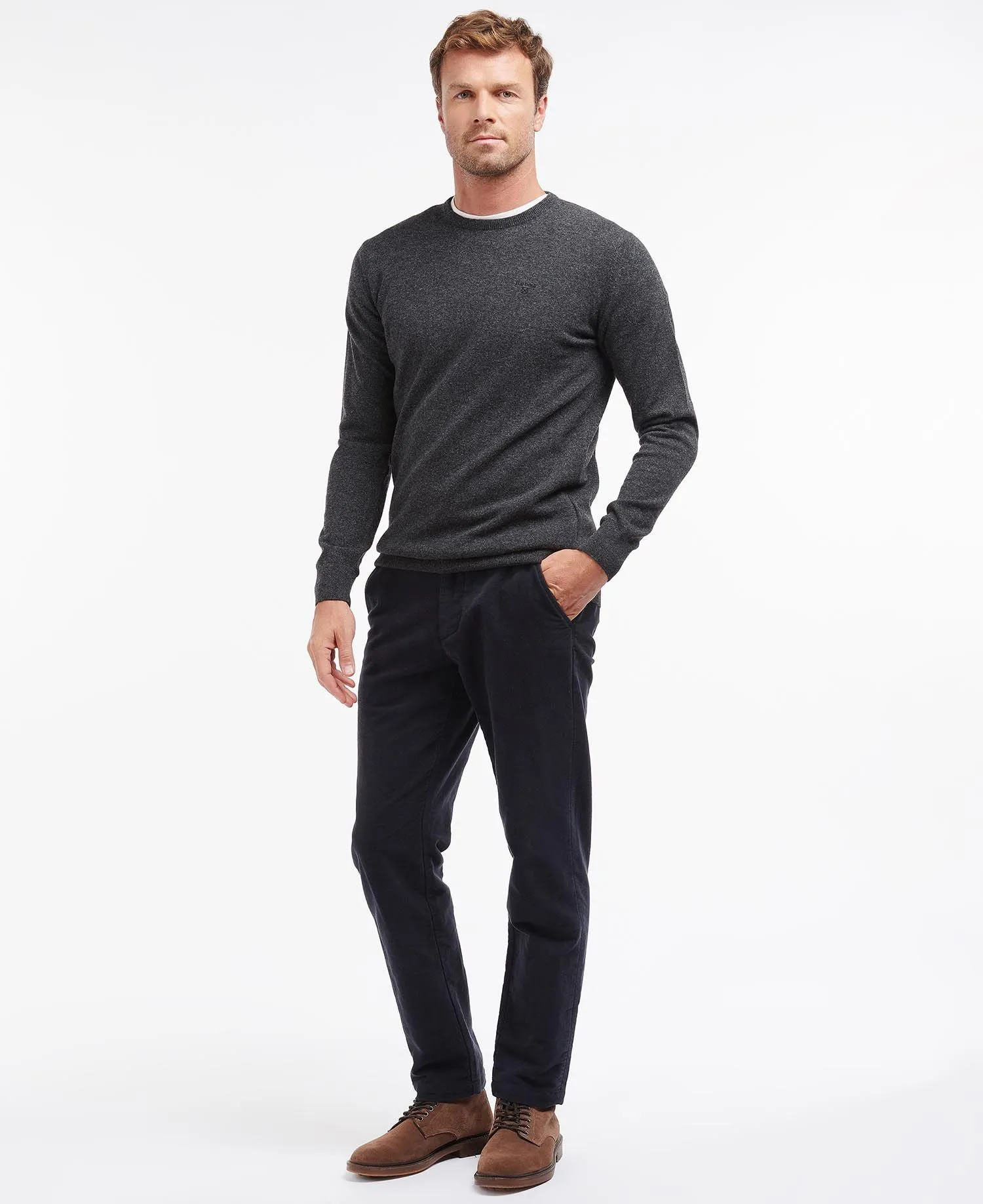 BARBOUR - MAGLIONE ESSENTIAL LAMBSWOOL CREW NECK SWEATER
