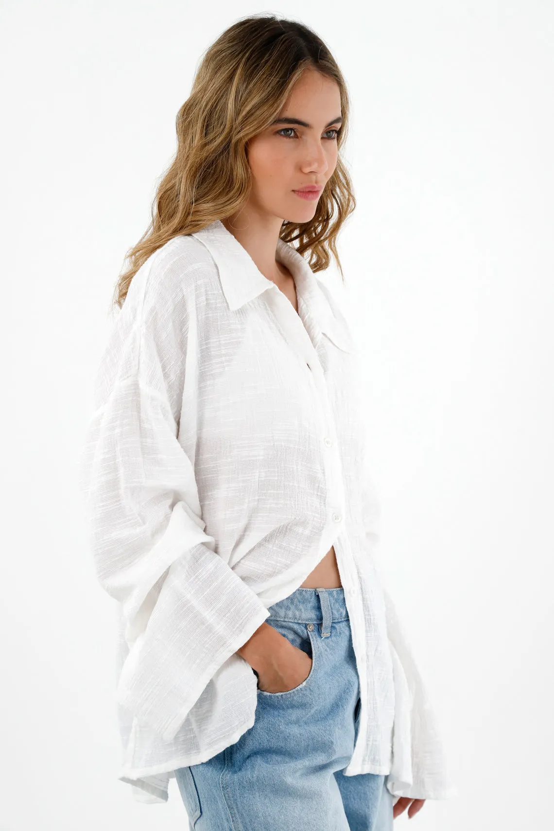 Camisa crudo oversize para mujer