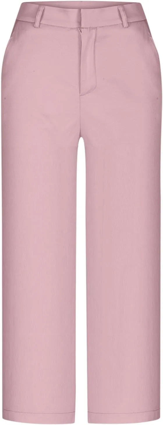 Capri Pants for Women High Waisted Wide Leg Lounge Capris Stretch Trendy Work Business Cropped Trousers