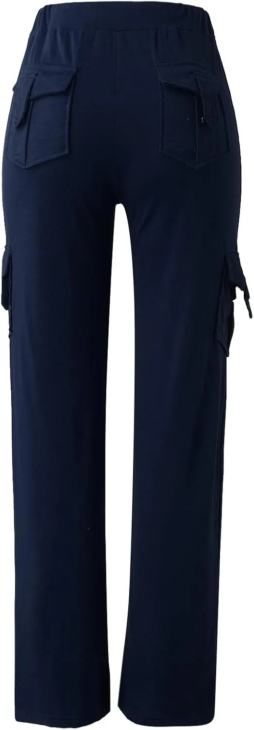 Cargo Pants for Women High Waisted Casual Pants Wide Leg Cargo Pants with Pockets Baggy Bootcut Trousers