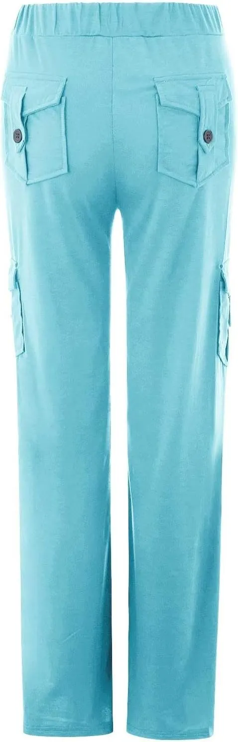 Cargo Pants for Women High Waisted Casual Pants Wide Leg Cargo Pants with Pockets Baggy Bootcut Trousers
