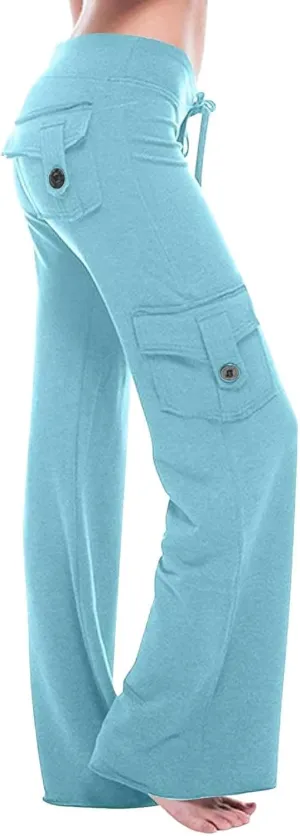 Cargo Pants for Women High Waisted Casual Pants Wide Leg Cargo Pants with Pockets Baggy Bootcut Trousers