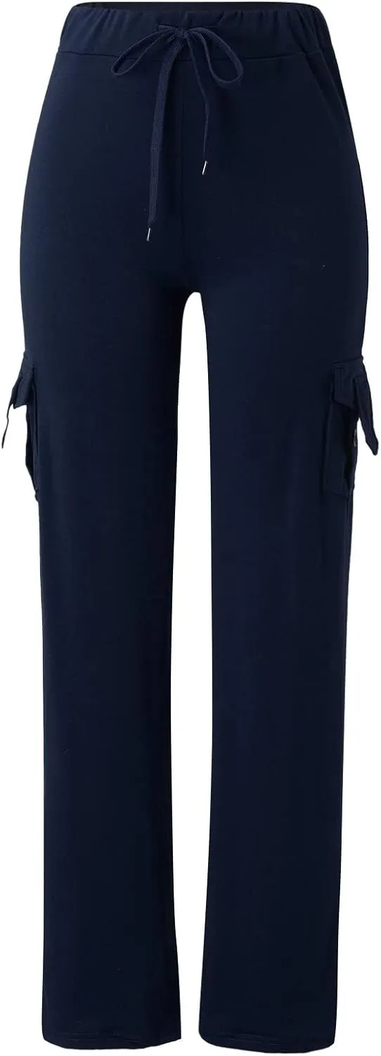 Cargo Pants for Women High Waisted Casual Pants Wide Leg Cargo Pants with Pockets Baggy Bootcut Trousers