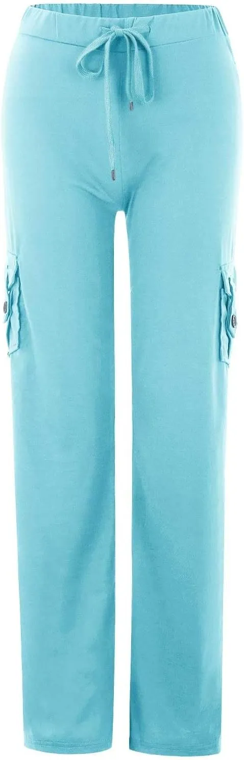 Cargo Pants for Women High Waisted Casual Pants Wide Leg Cargo Pants with Pockets Baggy Bootcut Trousers
