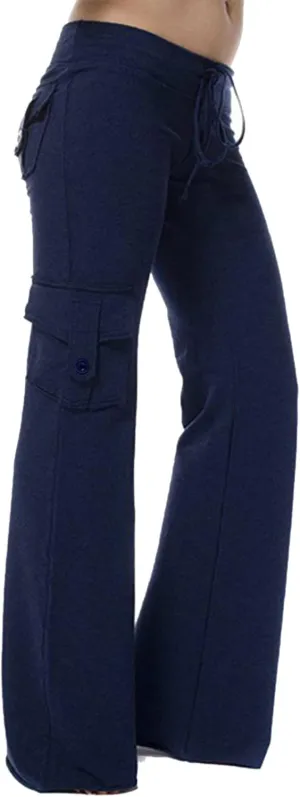 Cargo Pants for Women High Waisted Casual Pants Wide Leg Cargo Pants with Pockets Baggy Bootcut Trousers