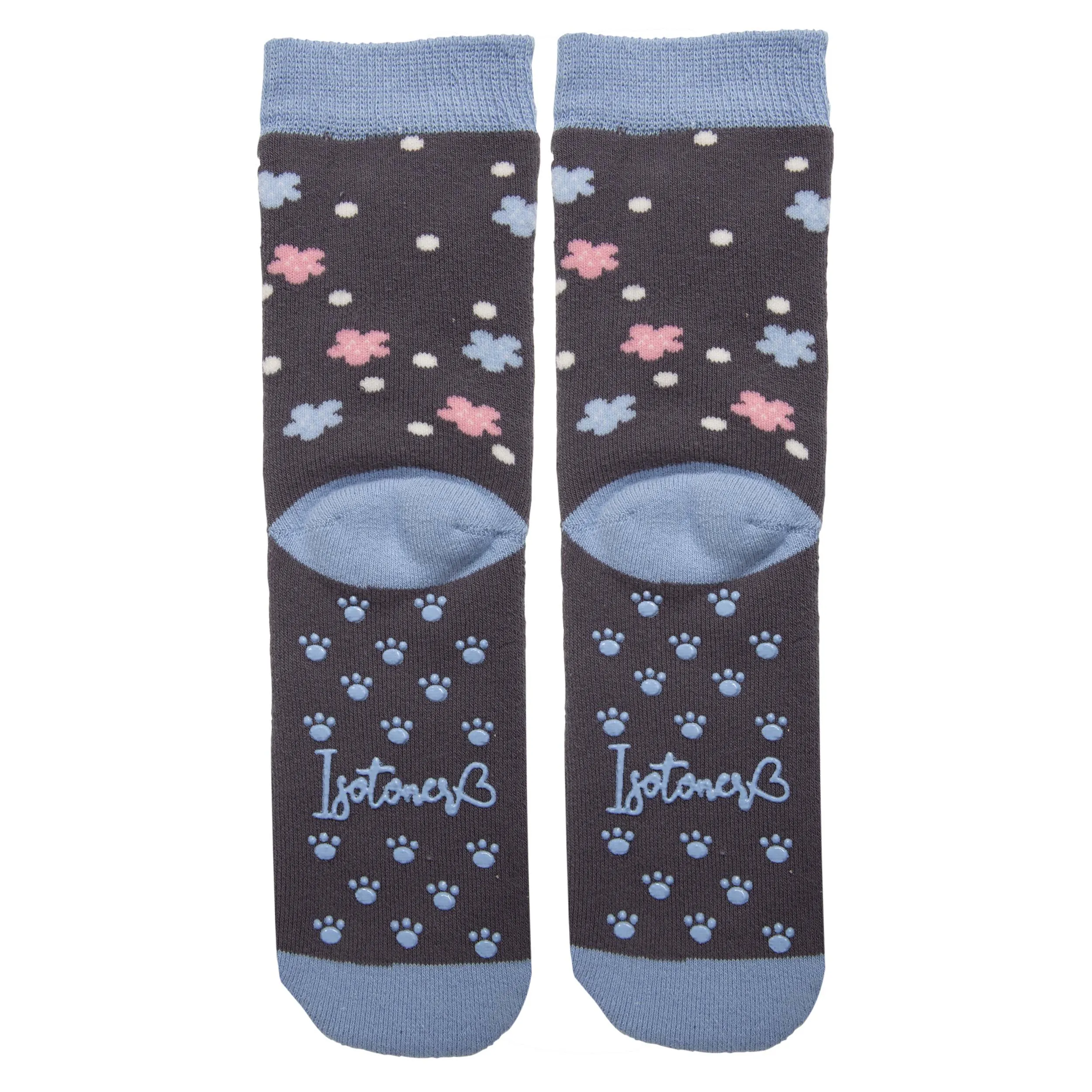 Chaussettes antidérapantes panda Gris 5/8 ans