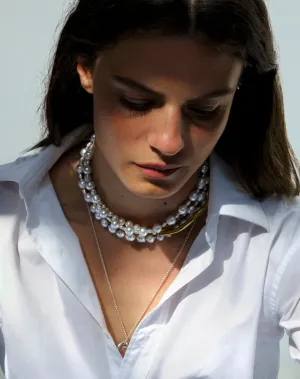 COLLIER WAVE PERLES  BAROQUES GRISES