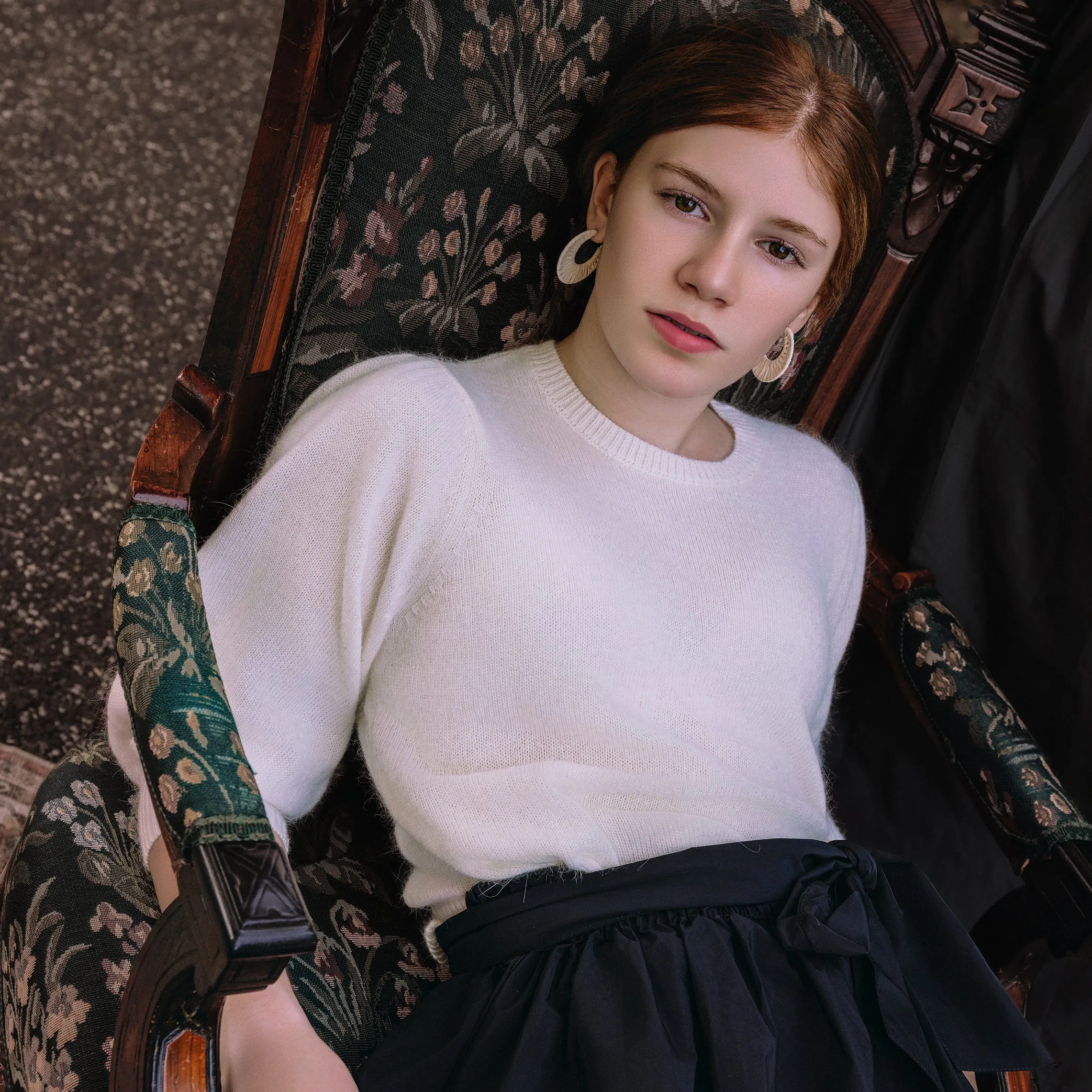 Cream angora sweater by Gem