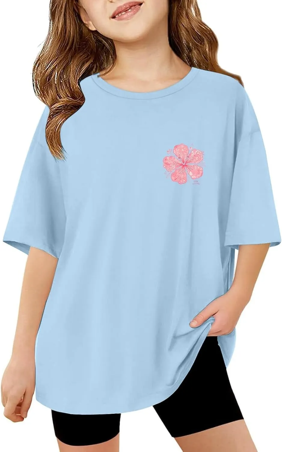 Cute Preppy Clothes for Teen Girls Shirts 2025 Letter Print Graphic Tees Summer Round Neck Short Sleeved Tops