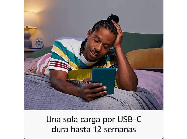 eBook - Amazon Kindle Paperwhite, 7", 16 GB, 300 ppi, Con publicidad, Sin reflejos, Autonomía de semanas, Frambuesa
