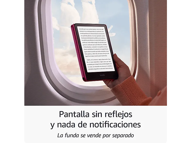 eBook - Amazon Kindle Paperwhite, 7", 16 GB, 300 ppi, Con publicidad, Sin reflejos, Autonomía de semanas, Frambuesa