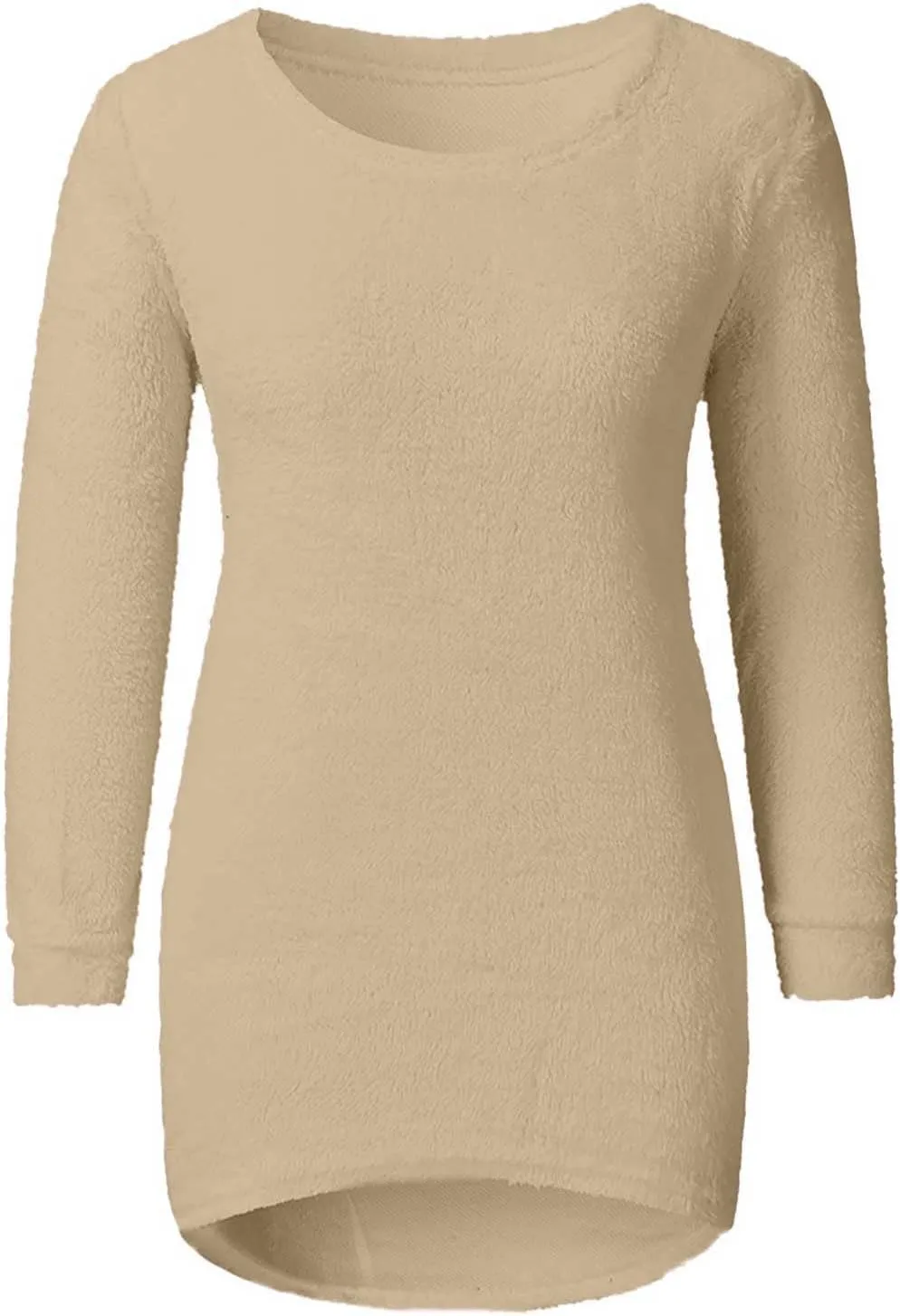 Fuzzy Sweater for Women Furry Crewneck Pullover Women Long Sleeve Jumper Sweaters Plain Sweatshirt Fall Cute Tops