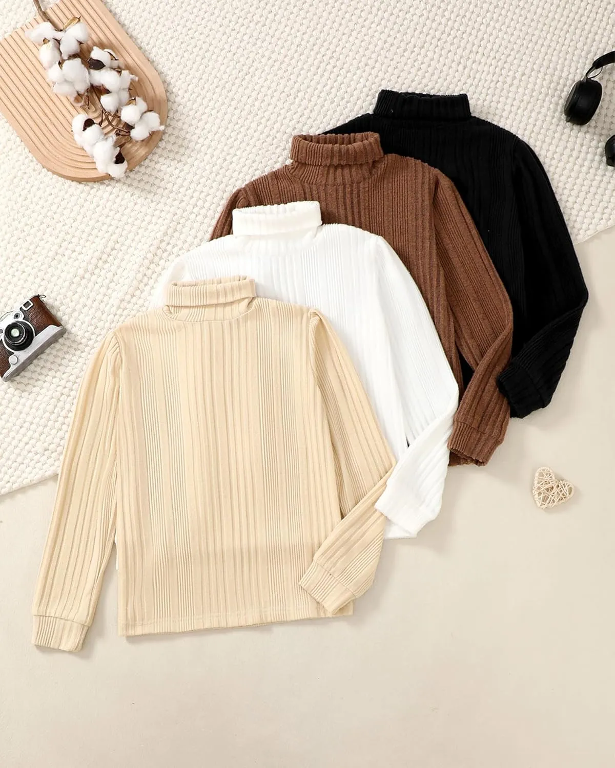 Girls Long Sleeve T Shirts Pack Tween Kids Fall Winter Outfits Teen Clothes Girl Tee Tops