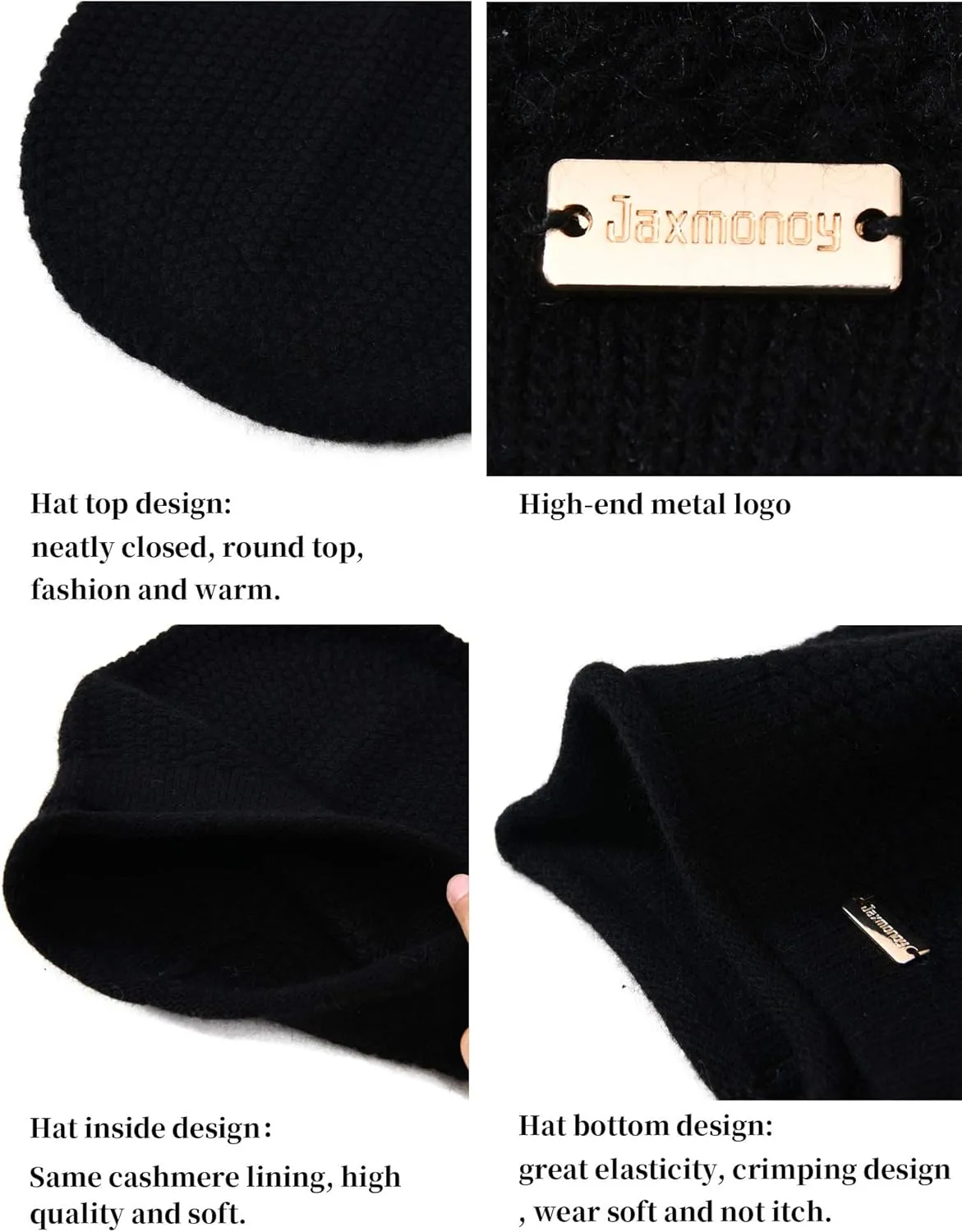 jaxmonoy Slouchy Beanies for Women Winter Soft Warm Hat Skull Cap Ladies Slouch Knitted Beanie Knit Hat for Women