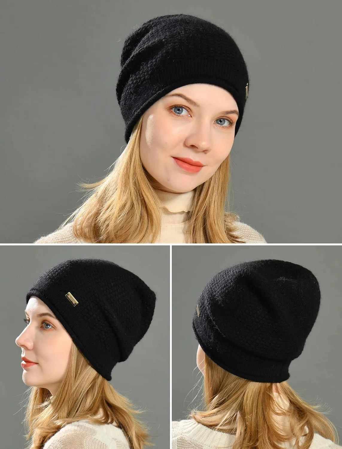 jaxmonoy Slouchy Beanies for Women Winter Soft Warm Hat Skull Cap Ladies Slouch Knitted Beanie Knit Hat for Women
