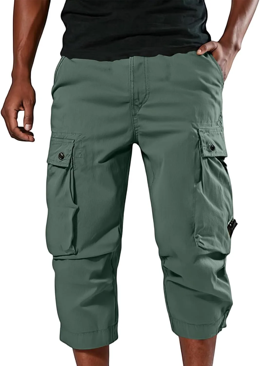 Men's Cargo Pants Construction Pockets Hiking Stretch Baggy Waterproof Sweatpants Trousers