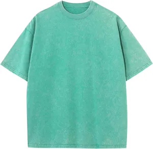 Men's Oversized T-Shirts Vintage Washed T Shirt Basic Tee Tops Unisex Short Sleeve Shirt Acid Washed T Shirt