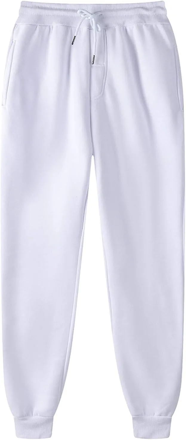 Mens Sweatpants Joggers Casual Solid Workout Track Pants Drawstring Fleece Lined Baggy Athletic Sweatpants