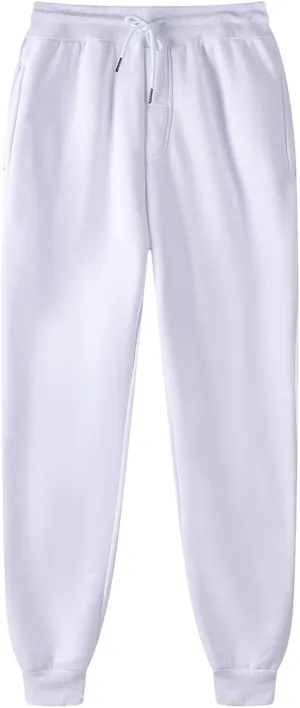 Mens Sweatpants Joggers Casual Solid Workout Track Pants Drawstring Fleece Lined Baggy Athletic Sweatpants