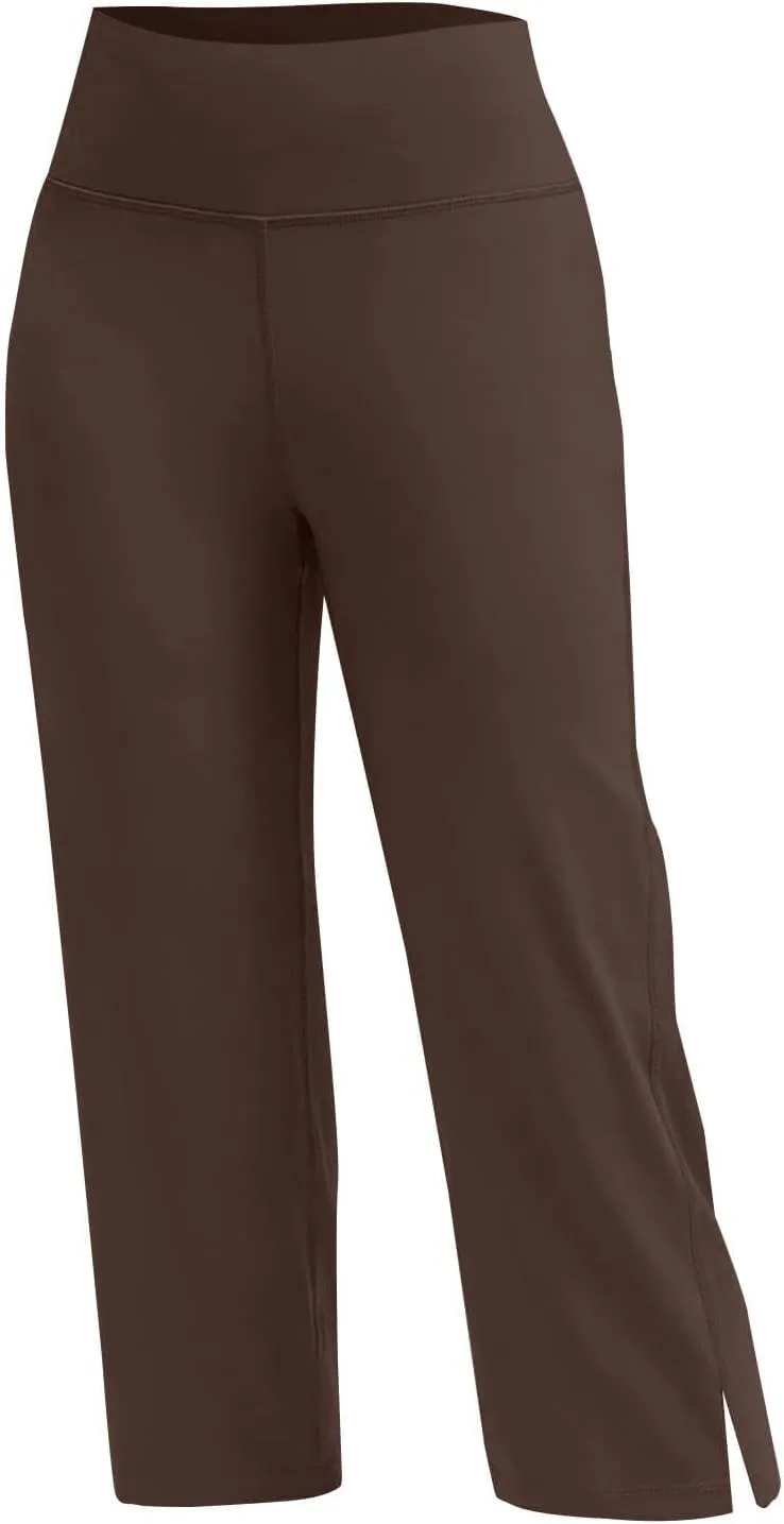 Plus Size Capri Yoga Pants for Women Dressy Casual Soft High Waisted Tummy Control Wide Leg Slipt Sdie Workout with Pockets
