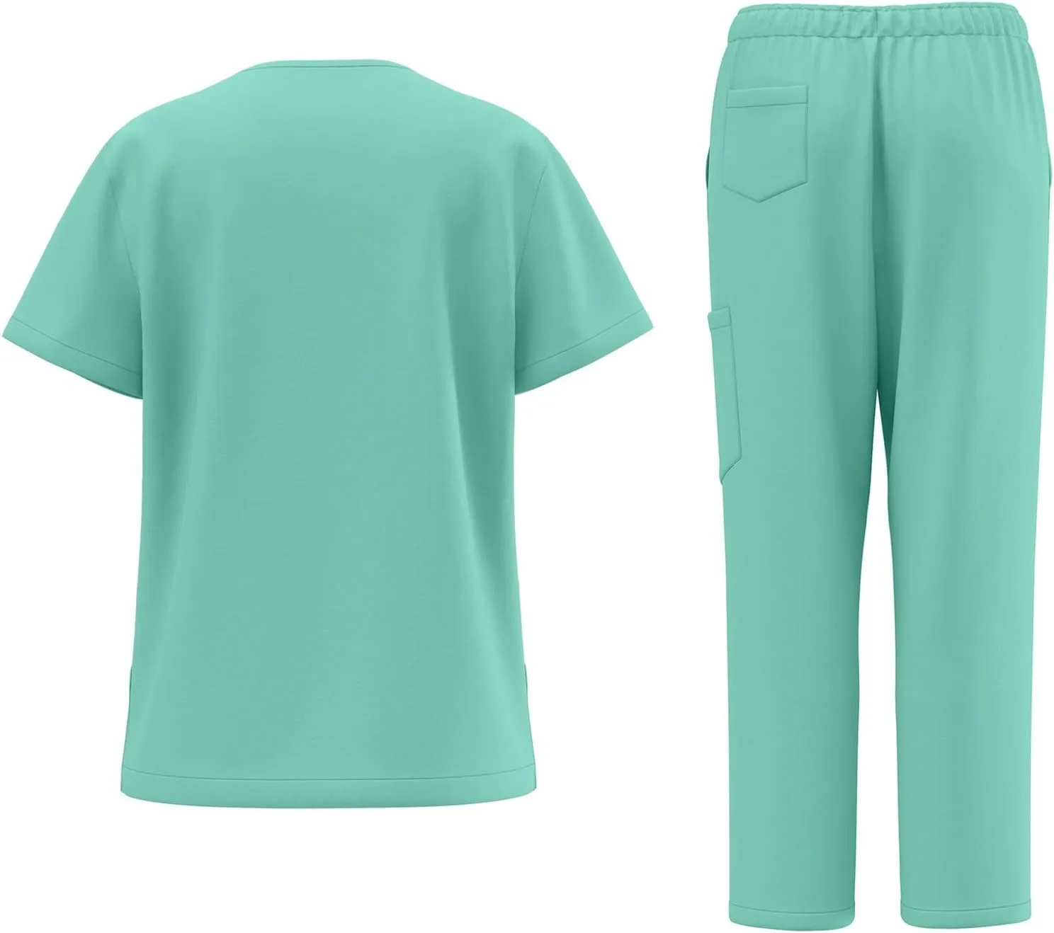 Scrub Suit Set for Women Nursing Uniforms Set V-Neck Scrub Tops with Pockets & Cargo Pant Top & Tapered Leg Jogger Pants