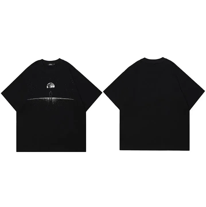 Space Astronaut Graphic Oversized T-Shirt