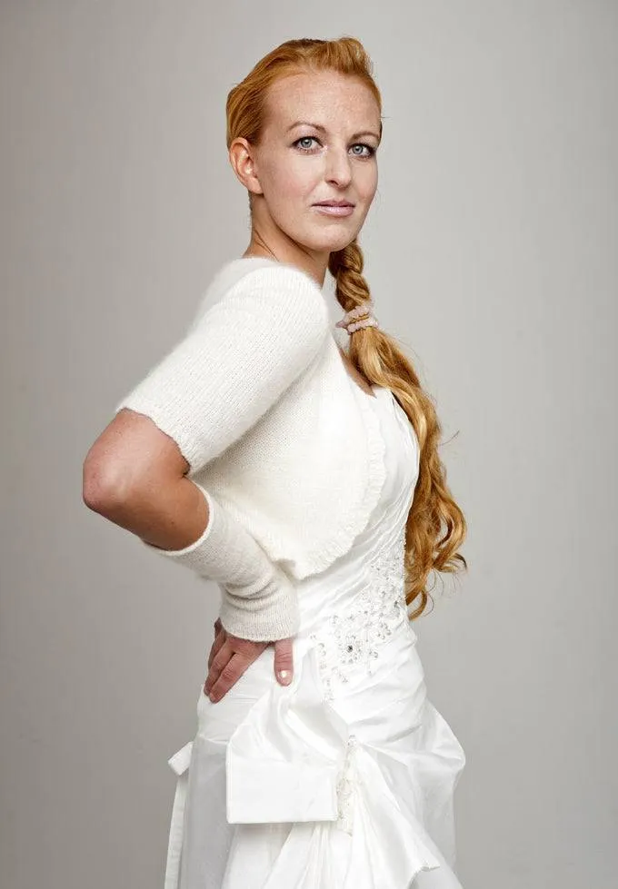 STRICK-SET Braut Bolero Fiona mit kurzem Arm zum Selberstricken!