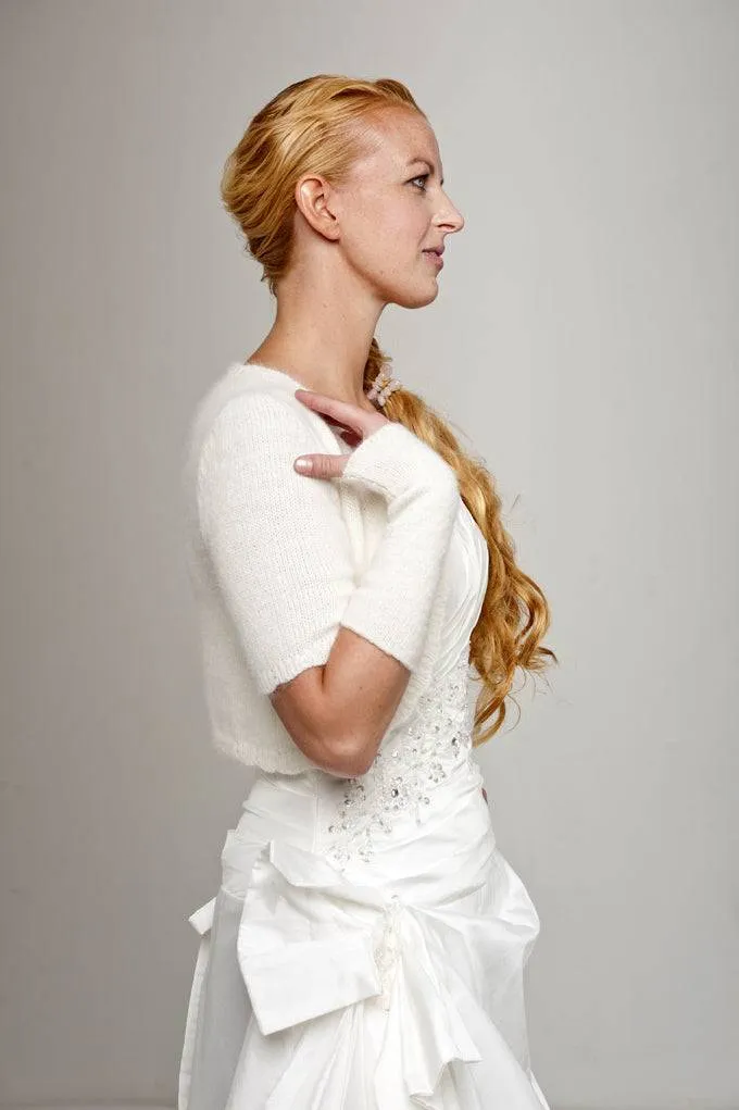 STRICK-SET Braut Bolero Fiona mit kurzem Arm zum Selberstricken!