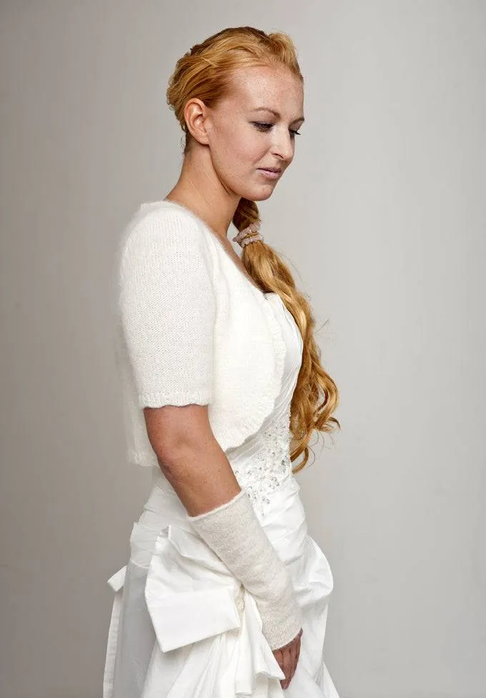 STRICK-SET Braut Bolero Fiona mit kurzem Arm zum Selberstricken!