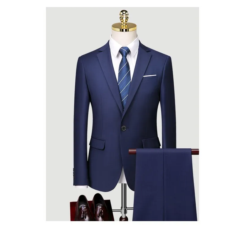 Suit Men's Wedding Dress Korean Version Slim Professional Formal Groomsman Dress Small Suit Three Piece Men's Suit