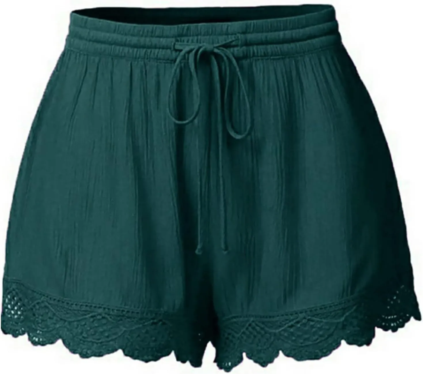 Summer Shorts for Women 2024 Trendy Causal Loose Pleated High Waisted Shorts Beach Lace Lounge Short Pants Plus Size