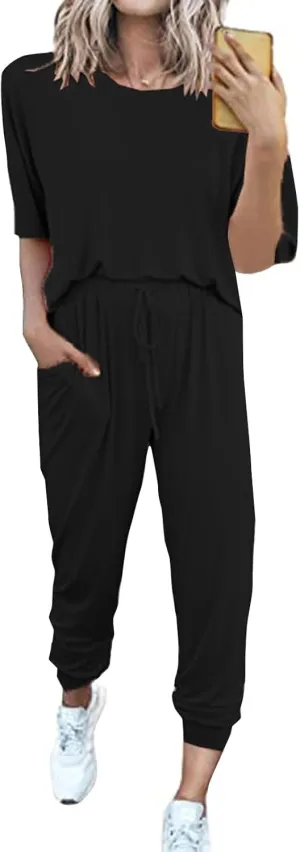 Sweatsuit Set for Women 2024 Fall Two Piece Tracksuit Long Sleeve Crew Neck Jogging Suits Loose Fit Workout Clothes
