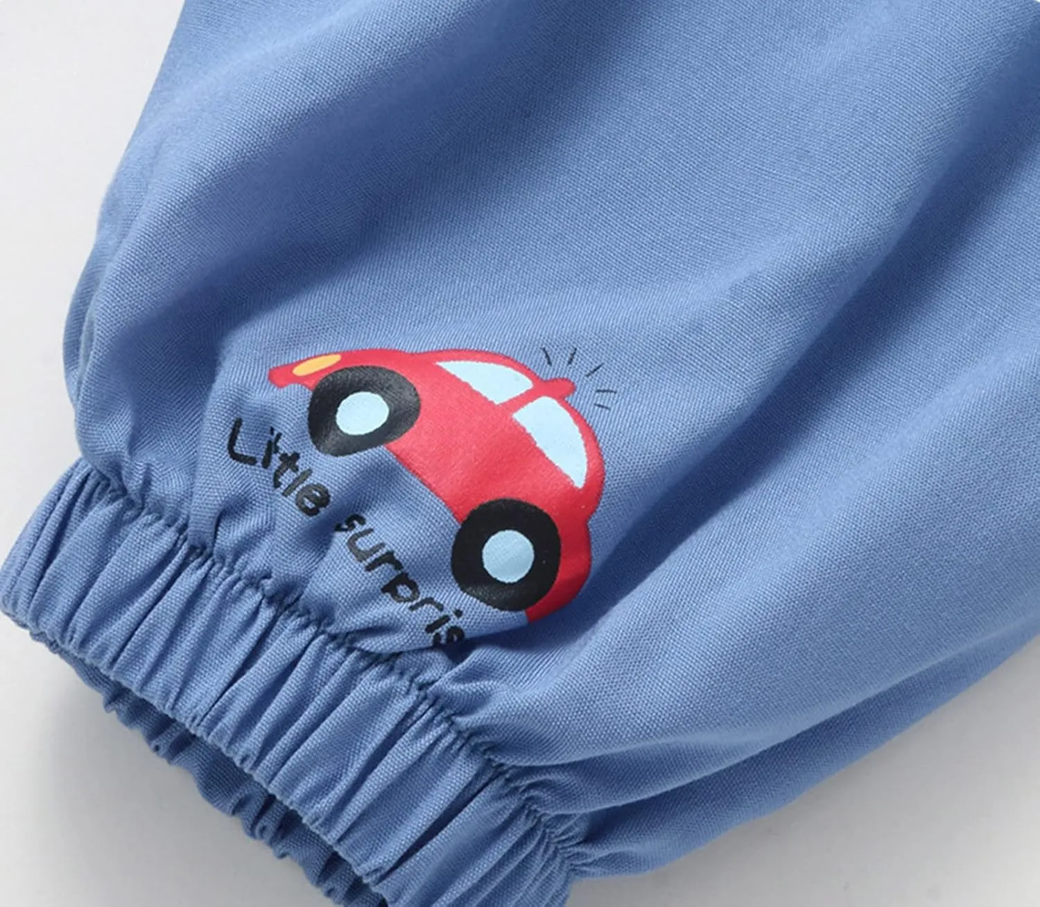 Toddler Boys Girls Soft Sweatpants Unisex Baggy Lightweight Elastic Waist Wide Leg Trousers Carton Print Solid Pants