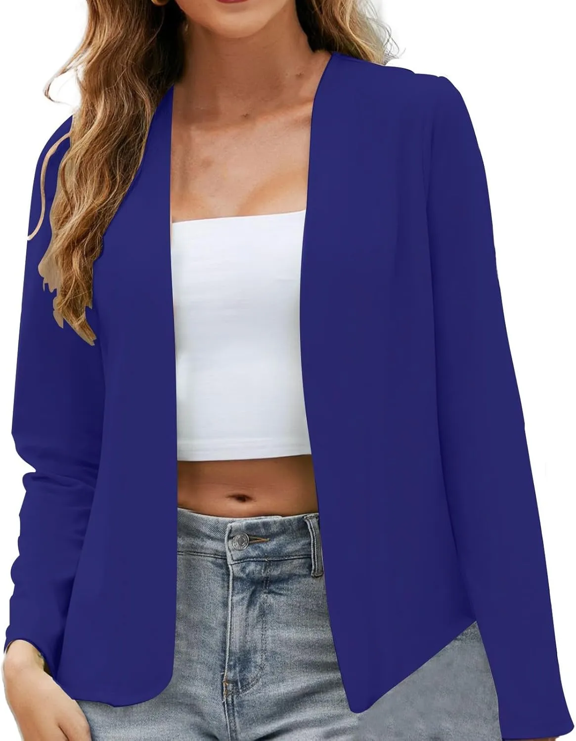 Women Open Front Blazers 2024 3/4 Sleeve Jacket Formal Solid Coat Women Fashion Dressy Work Blazers Women's 2024