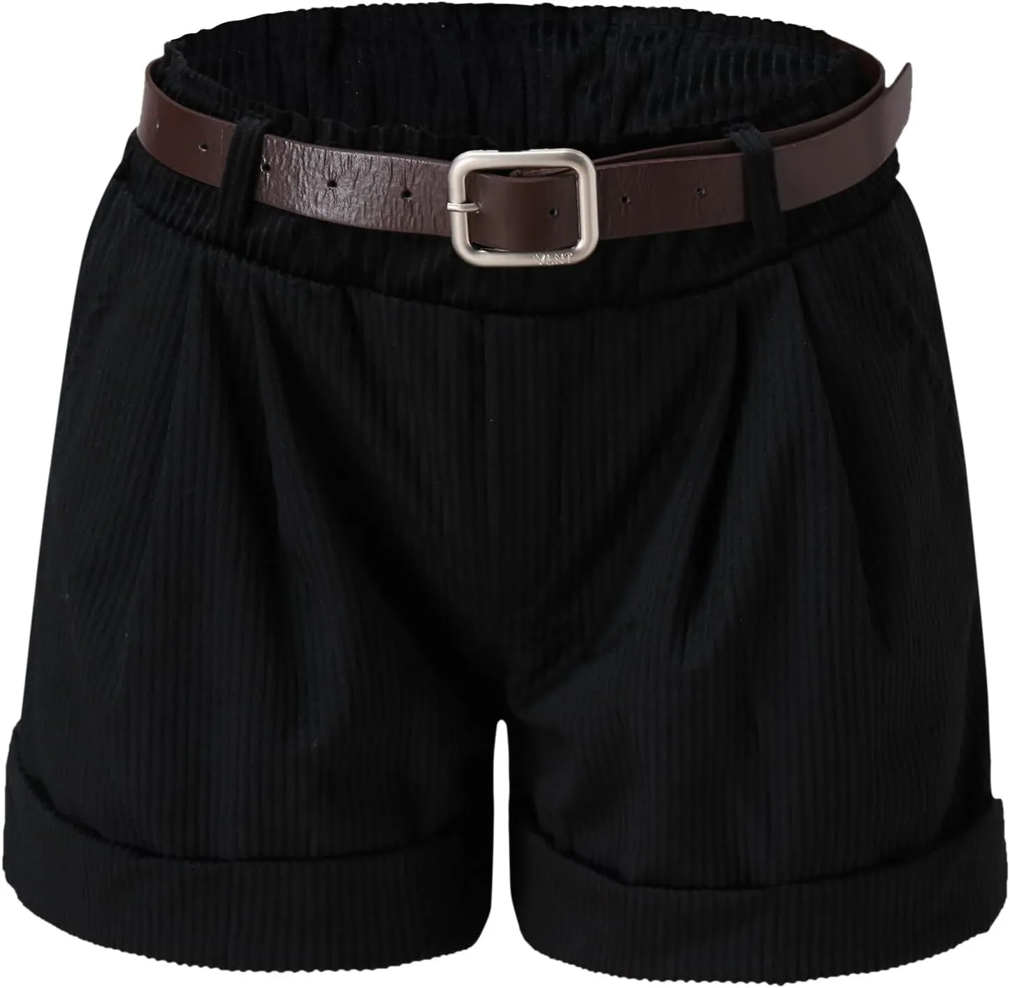 Womens Summer Shorts High Waisted Cuffed Hem Corduroy Shorts Wide Leg Lounge Baggy Short Pants with Pockets