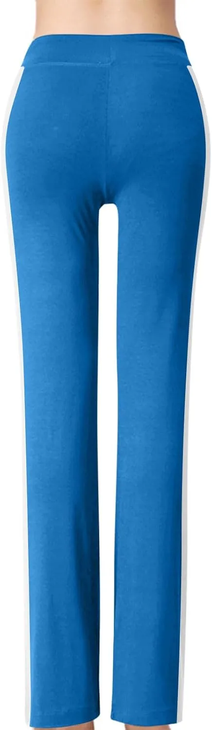 Women's Sweatpant Yoga Leggings Side Striped High Waist Stretch Slim Comfy Jogger Gym Sport Workout Pants Trousers