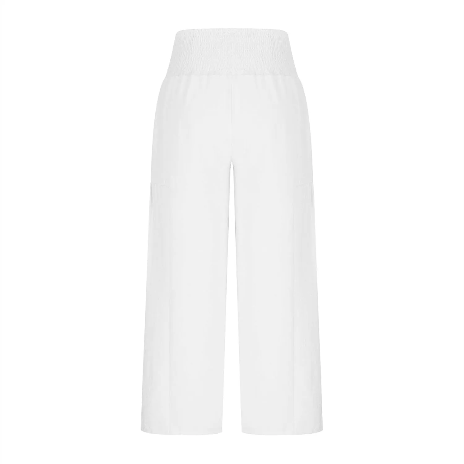 Women's Wide Leg Palazzo Lounge Pants with Pockets Light Weight Comfy Pajama Pant Smocked High Waisted Loose Solid Pant